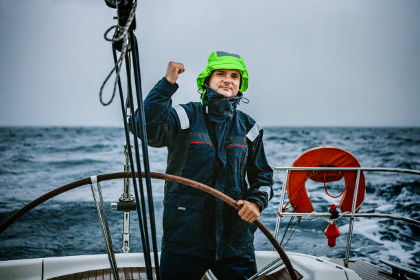 istock Skipper sailing on sailboat 1778696047