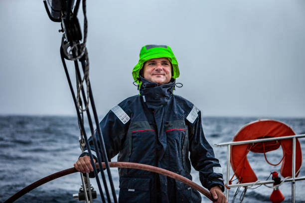 istock Skipper sailing on sailboat 1778696569