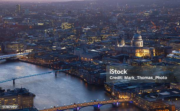 London Cityscape View Of St Pauls Cathedral And River Thames Stock Photo - Download Image Now