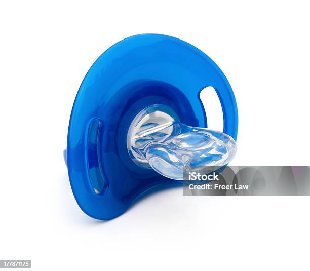 Blue Pacifiers Isolated On White With Clipping Path Stock Photo - Download Image Now