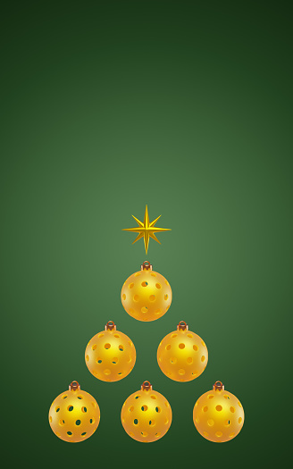 2024 new year and Christmas tree on green background. Digitally generated image.