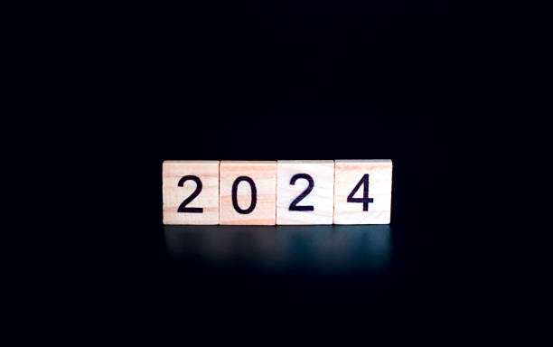 istock 2024 sign on a black background. New Year 2024 1778723162