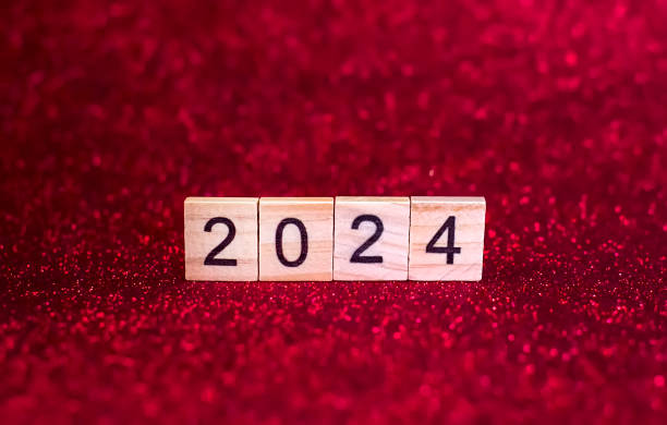 istock 2024 sign on a red background. New Year 2024 1778723174