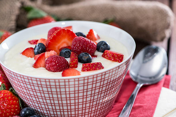 istock Semolina Pudding in a bowl with berries 177873578