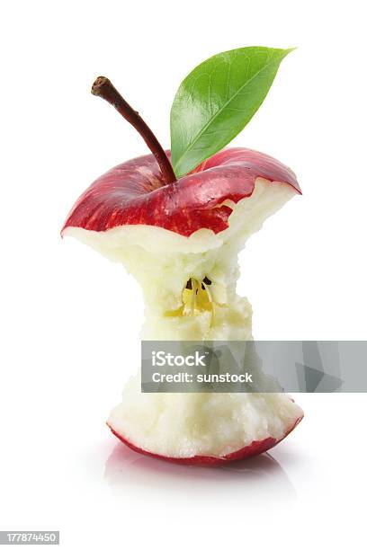 Red Delicious Apple Stock Photo - Download Image Now - Apple Core, Missing Bite, Cut Out