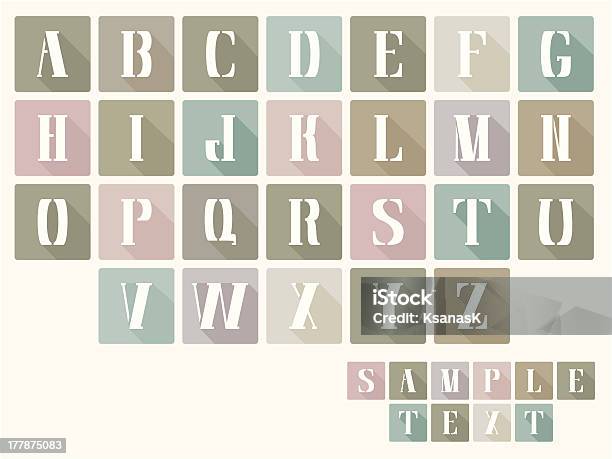 Design Plat Style Lettres Abc Vecteurs libres de droits et plus d'images vectorielles de Lettre F - Lettre F, Lettre I, Lettre L