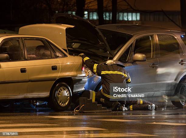 Car Accident Stock Photo - Download Image Now - Car Accident, Firefighter, Car