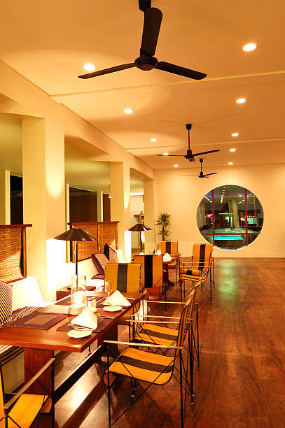 istock Modern restaurant interior at night illumination, Bentota, Sri Lanka 177876412