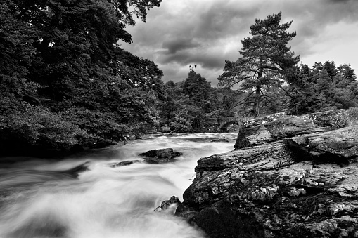 Wonderful landscape of dochart falls in scotland