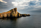 Landscape of Neist point lighthouse on the island of Skye in Scotland