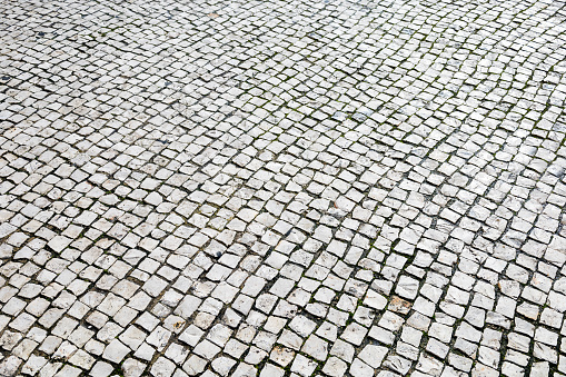 Cobblestone background, Old Town, Europe.