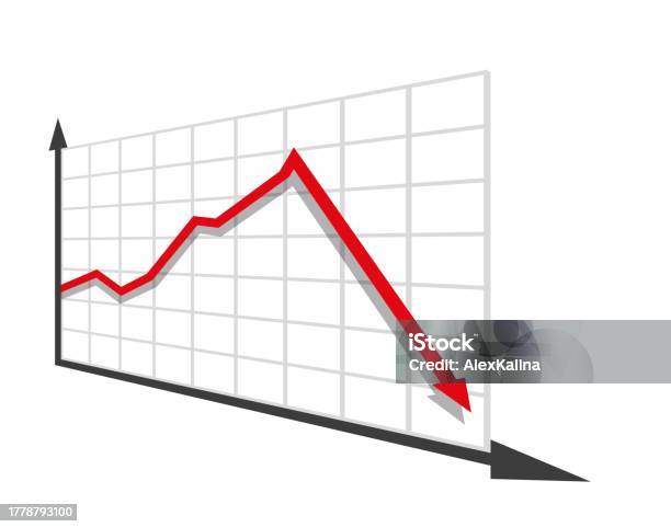 Graph With Decrease Report Diagram With Recession And Bankruptcy ...