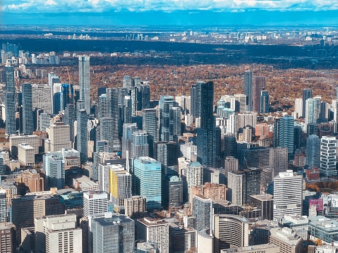 High angle view of Downtown Toronto, Capital City of Ontario