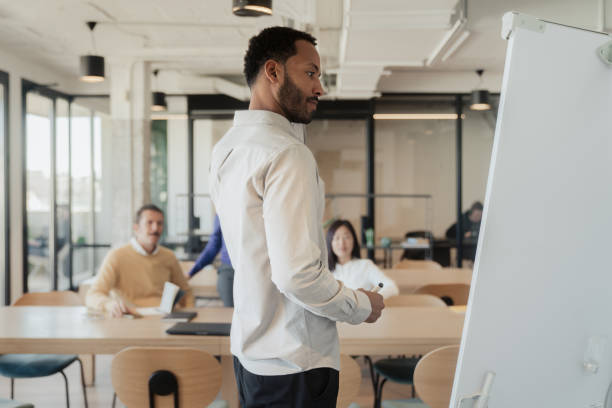 istock Businessman explaining new project plan to team in office 1778807192
