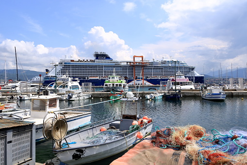 May 31 2023 - Ajaccio, Corsica in France: the Cruise ship Celebrity Edge in the port of Ajaccio