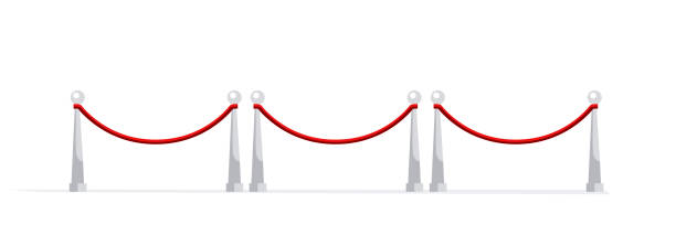 istock Museum fence with red rope and silver poles vector illustration isolated on white background. Luxury vip entrance, protect zone, security control 1778839122