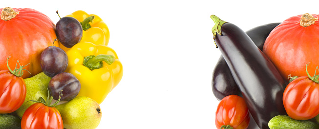 Vegetables: Variety Of Vegetables Isolated on White Background