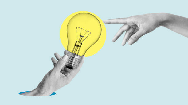 istock Collage with hands and light bulb which is symbolizing creativity concept and new ideas in business 1778854371