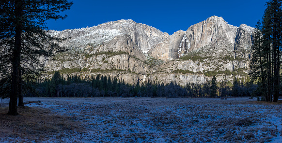 the Reflections in the water of Yosemite Mountains in Mirror lake Yosemite  California