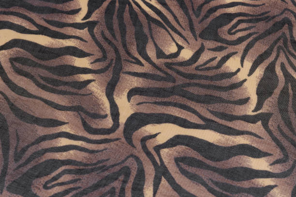 istock Texture of polyester thin fabric with leopard or tiger print close-up. Image for your design 1778865211