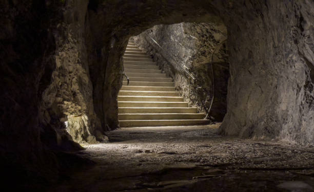 istock Staircase out of cave 1778911180