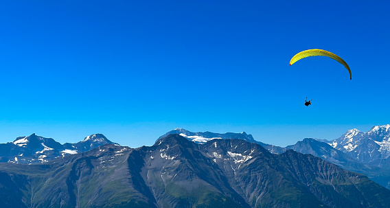 Paragliding near to the beautiful Aletsch glacier