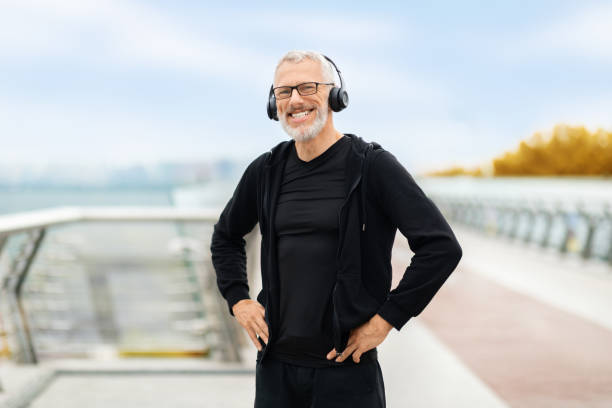 istock Joyful retired sportsman have morning workout routine outdoor, copy space 1778925832