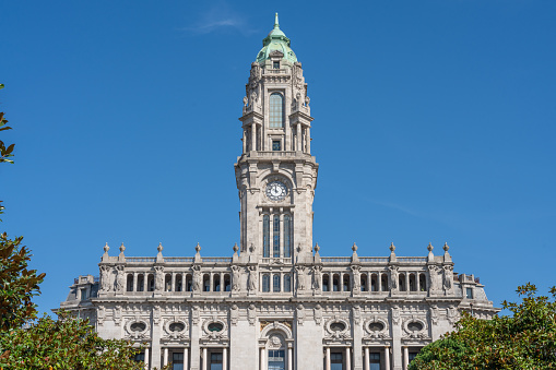 Cleveland, OH, USA - March 6, 2023: Cleveland City Hall was built in 1912 and is home to the home of the Cleveland City Council and office of the Mayor of Cleveland.