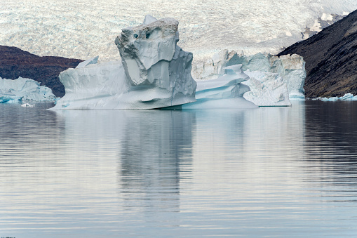 arctic icebergs on arctic ocean in Greenland