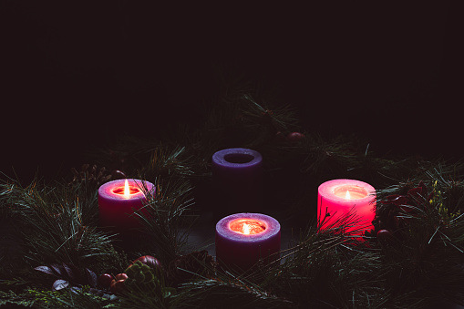 Advent wreath with a lamp