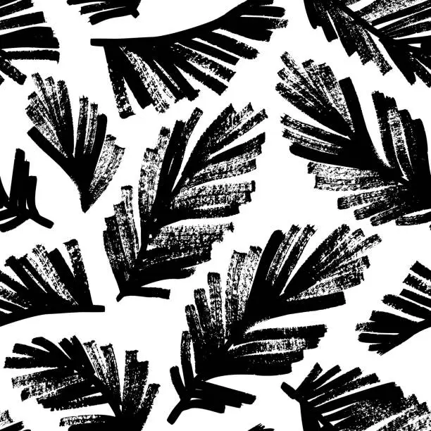 Vector illustration of Tropical seamless pattern with palm leaves.