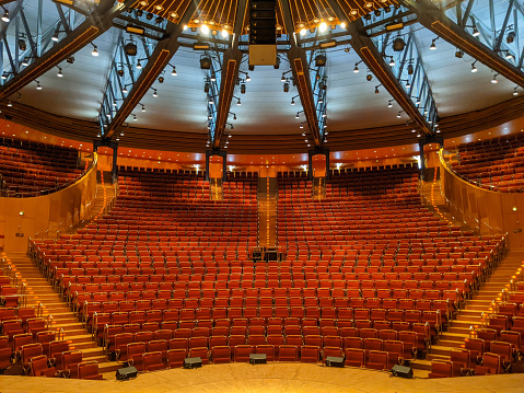Cologne, Germany, September 21, 2023: Interior of the Cologne Philharmonic hall