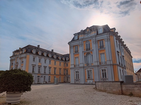 Bruhl, Germany, September 17, 2023: Augustusburg and Falkenlust Palaces historical building complex in Br hl Germany