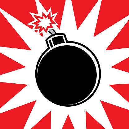 Vector illustration of an exploding bomb icon.