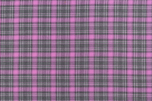 Pink and gray tartan fabric texture. Background for your design. Traditional Scottish clothing and style