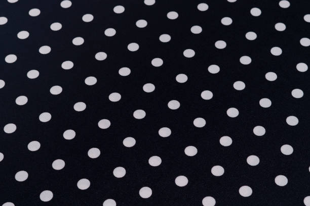 istock Black fabric texture with white polka dots. Image for your design. Material for sewing clothes and dresses 1779005522