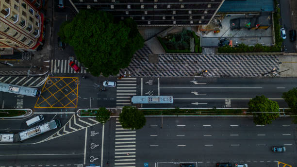 istock Bus on the avenue, aerial view 1779100696