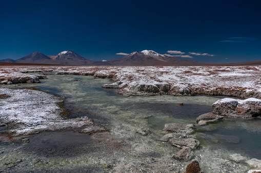 salt flat in Chilean Altiplano in the Andes Mountains