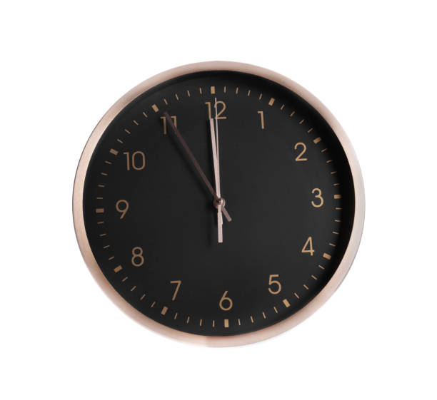 istock Stylish analog clock isolated on white. New Year countdown 1779211144