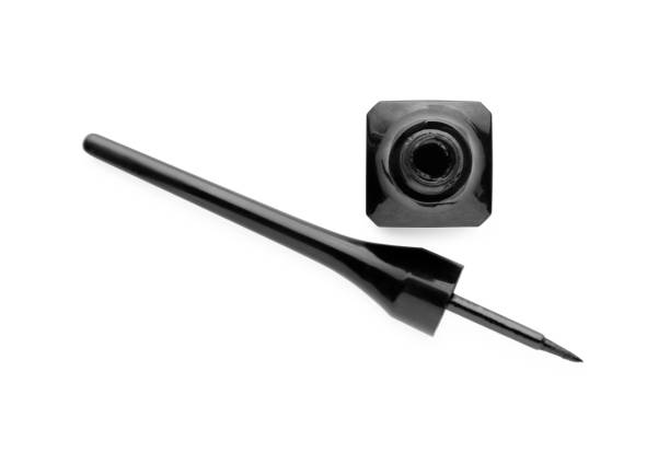 istock Black eyeliner isolated on white, top view. Makeup product 1779266632