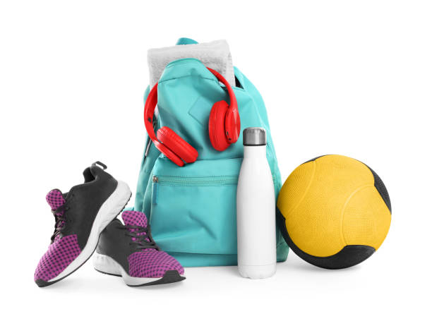 istock Backpack with sports equipment on white background 1779267776