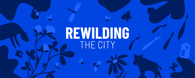Rewilding Cartoon Rewilding Concept Vector Illustration Monotone Banner With Oversized ...