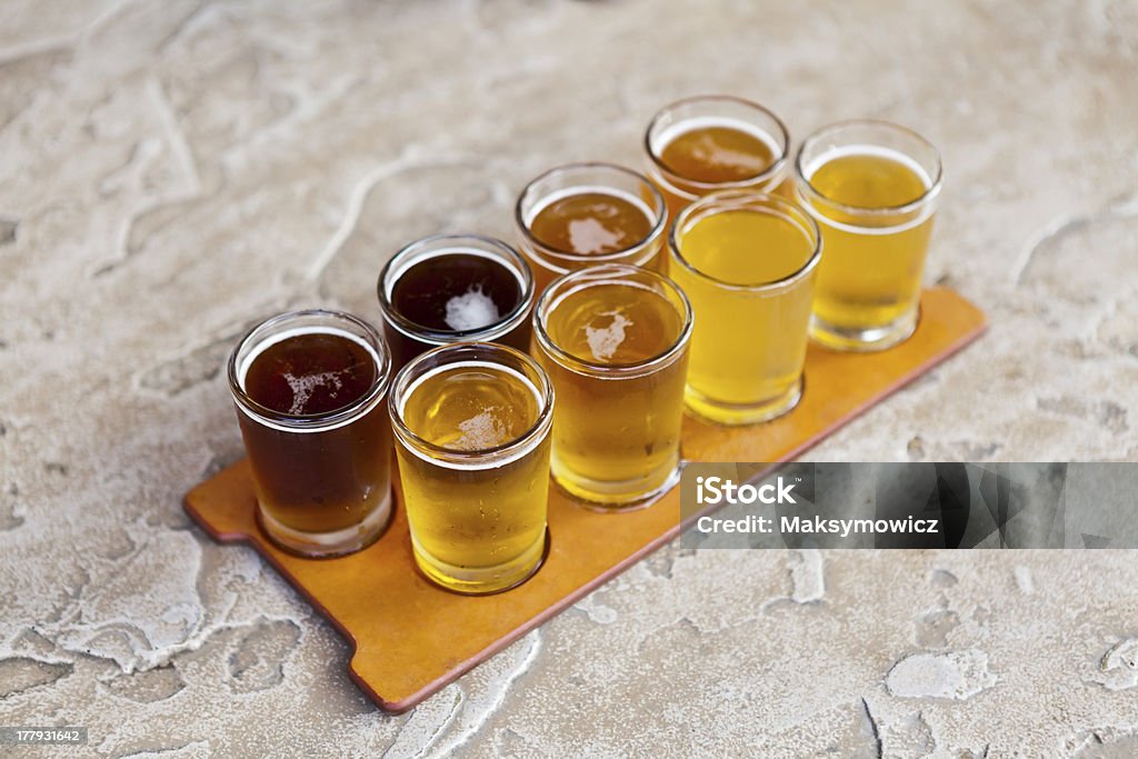 Beer Flight Alcohol - Drink Stock Photo