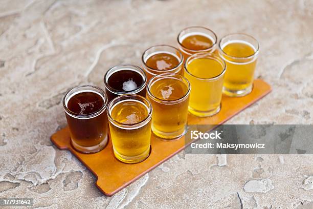 Beer Flight Stock Photo - Download Image Now - Alcohol - Drink, Bar - Drink Establishment, Beer - Alcohol