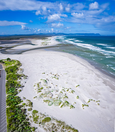 Aerial view of Grotto beach in Hermanus, South Africa, Africa