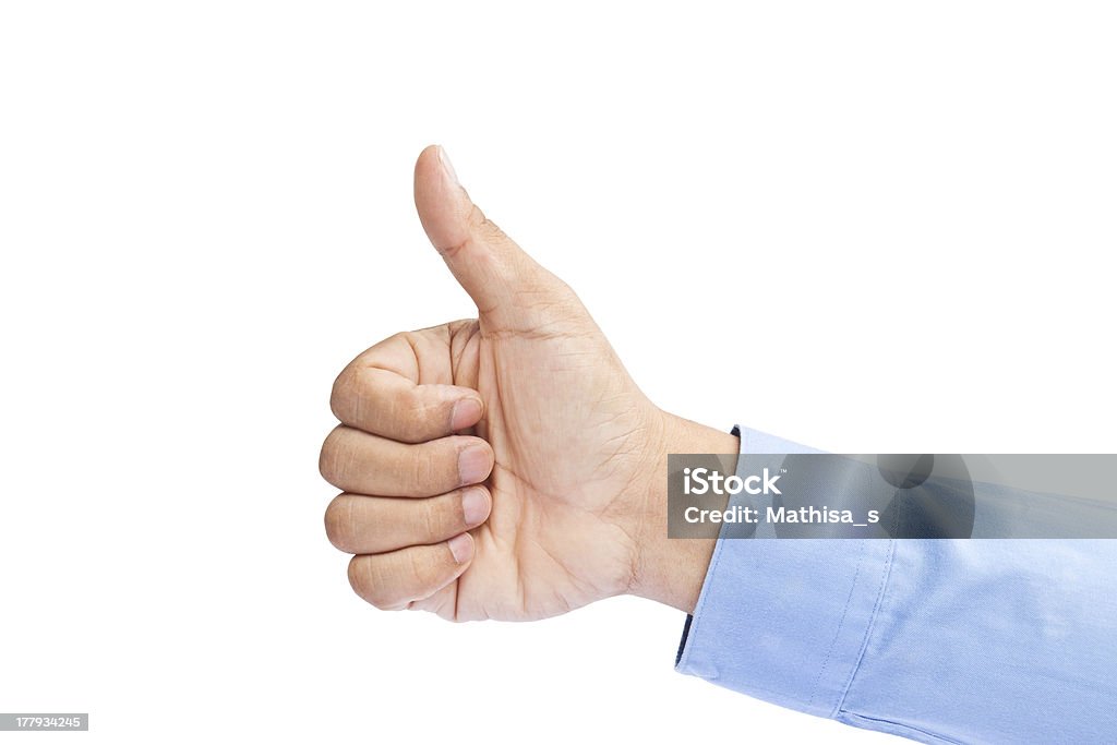 Empresario la mano con Botón pulgar levantado - Foto de stock de Acuerdo libre de derechos