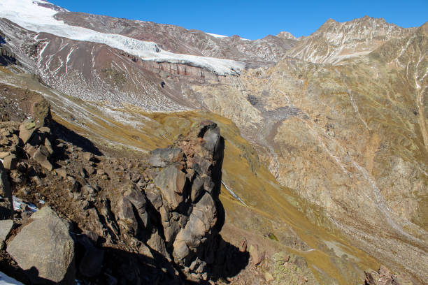 istock Black granite rocks landscape around Mount Elbrus acclimatization trail, Russia 1779364107