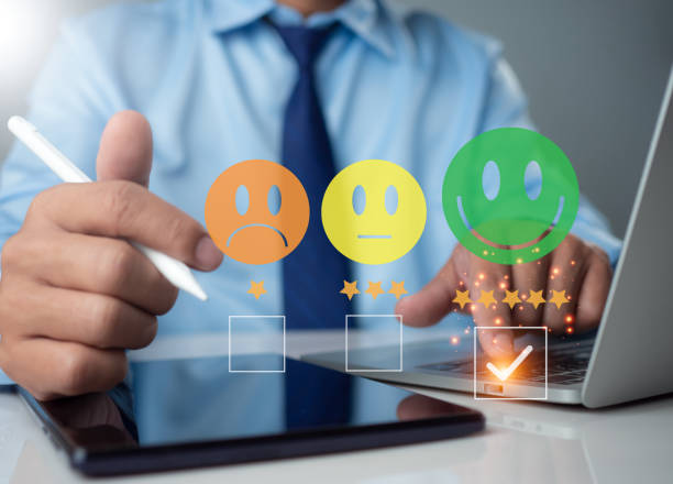 istock Customer satisfaction survey concept, online service experience, businessman is evaluating customer product service quality and reviewing satisfaction feedback. 1779389881