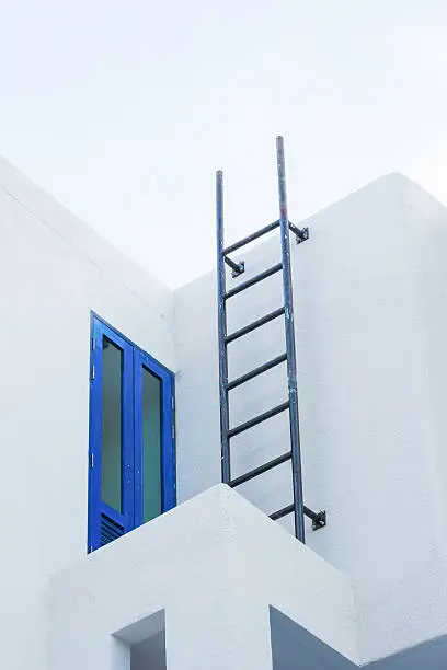 iron stairs for emergency exit on the building