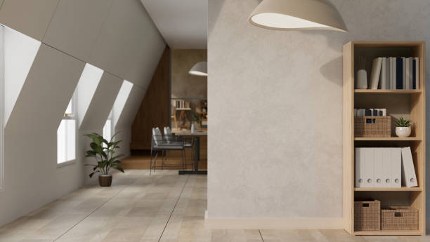 istock A modern spacious room with a corridor to another room decorated with a bookshelf. 1779475600